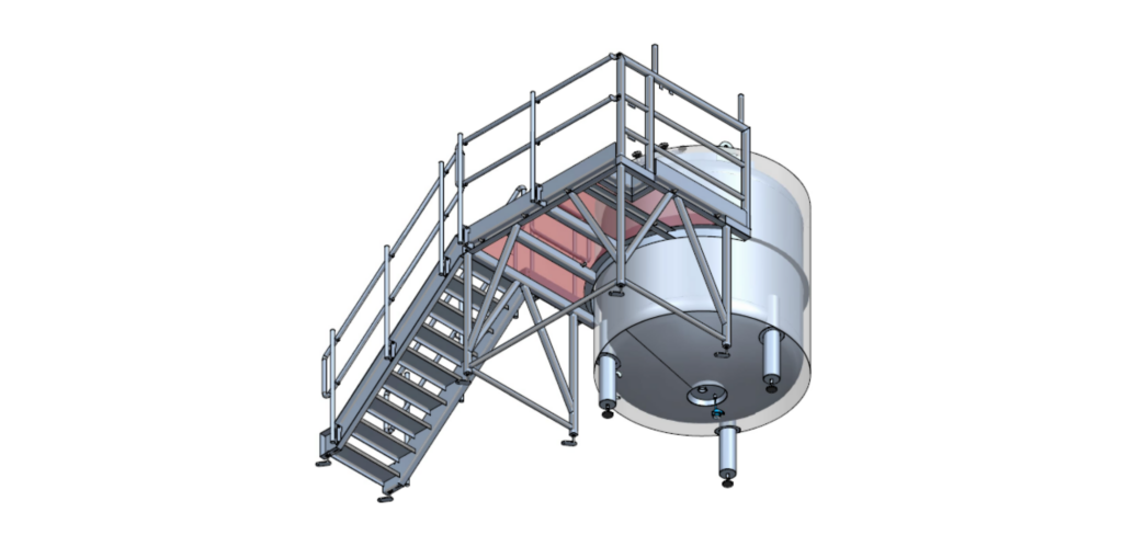 Horizontal stainless steel WFI tank for the cosmetics industry