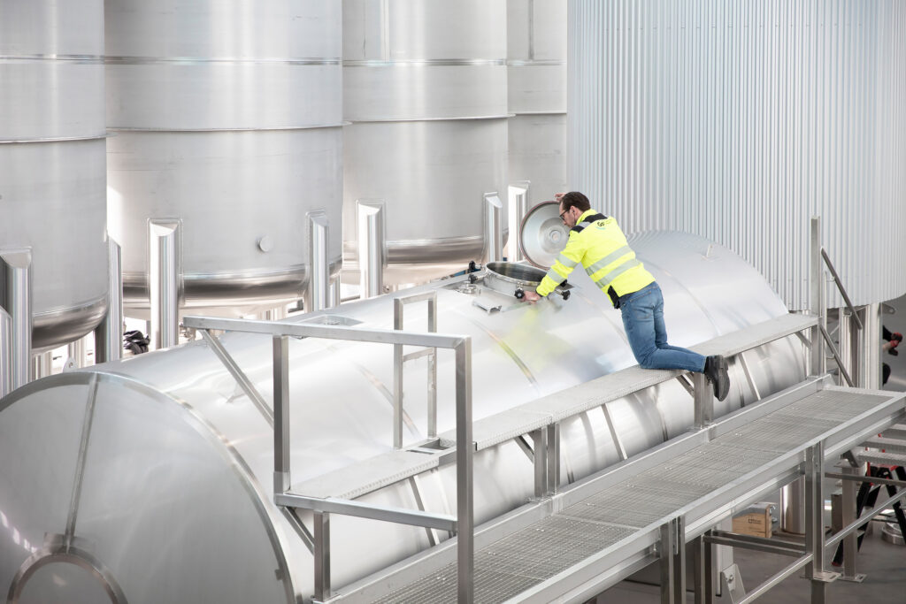 Horizontale rvs tank van Gpi Pharma voor de cosmetische industrie