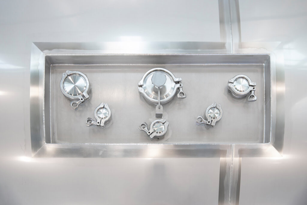 Horizontale rvs tank van Gpi Pharma voor de cosmetische industrie